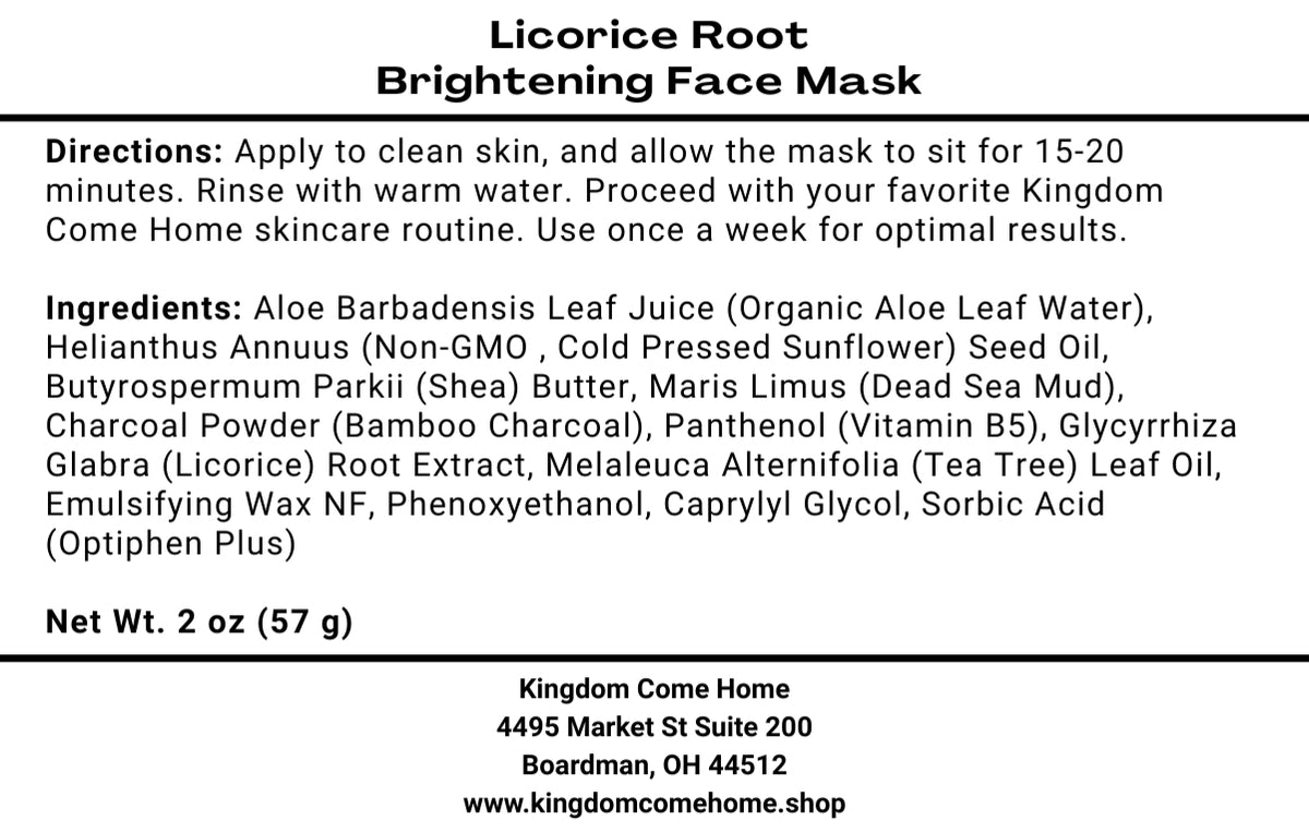 Licorice Root Brightening Face Mask