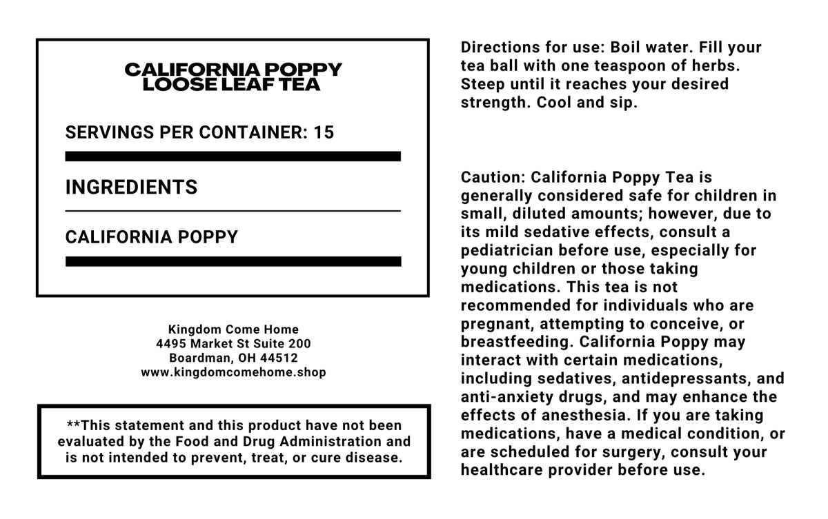 California Poppy Loose Leaf Tea