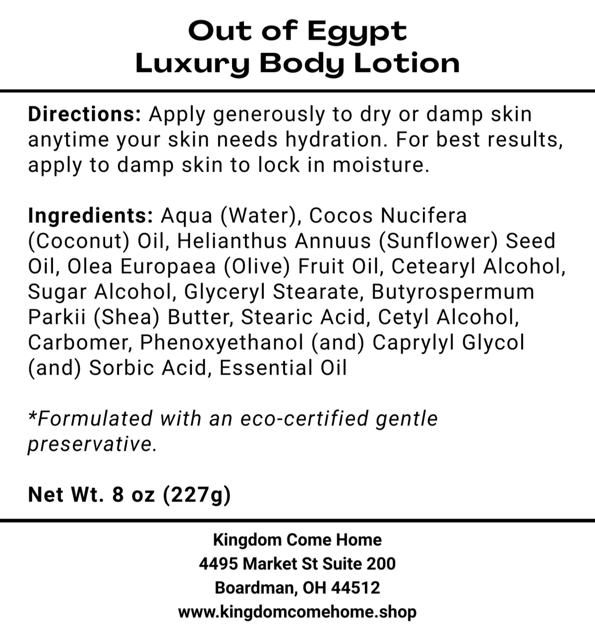Out of Egypt Luxury Body Lotion
